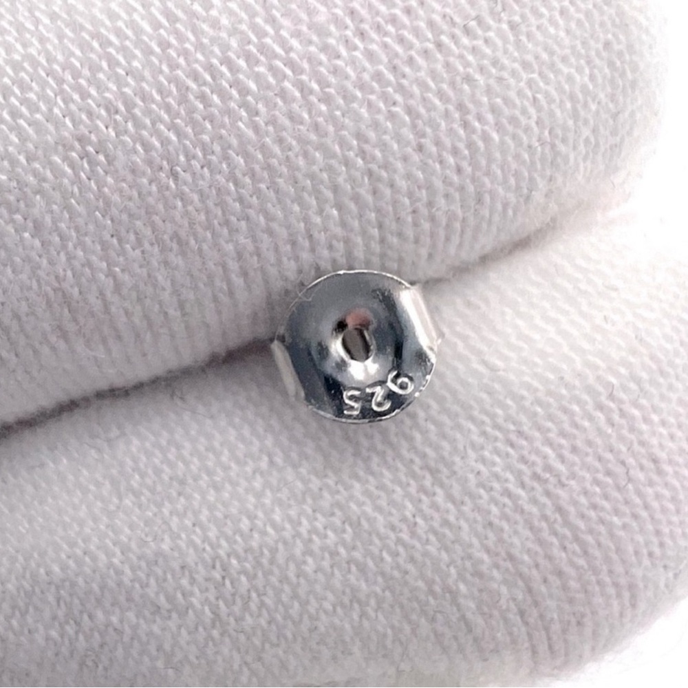 .925 Sterling Silver Pave Cz 16mm Post Hoop Earrings - Picture 12 of 15